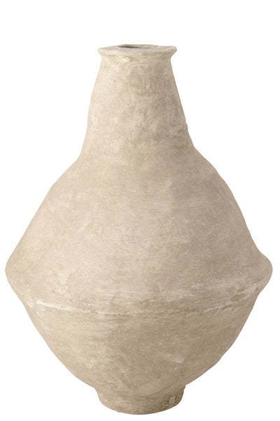 Vase Extra-Groß Tschad Pappmaché Weiß