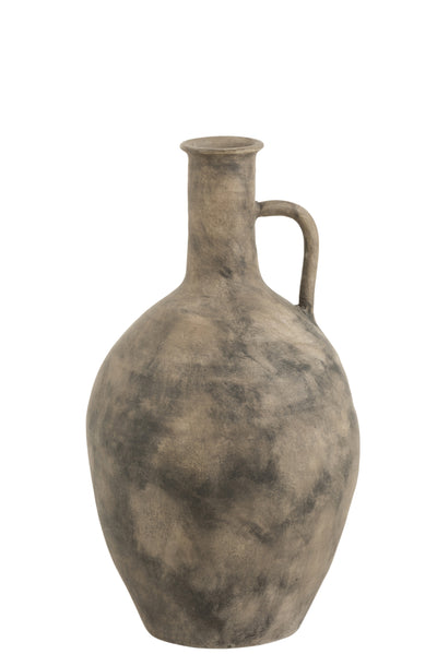 Vase Geflecktes Ohr Ker Brn/Grs S - (17890)