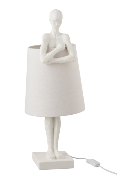 Lampe Figur Stütze Poly Weiß - (2107)