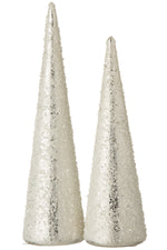 Cone Pearl Glas Weiß/Silber Klein - (6577)