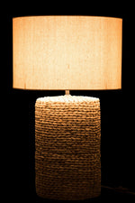 Lampenschirm+Kappe Dickes Geflecht Beton/Baumwolle Natur L